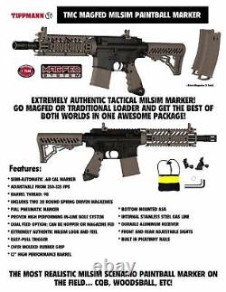 Maddog Tippmann TMC MAGFED Titanium HPA Paintball Gun Marker Starter Kit Tan