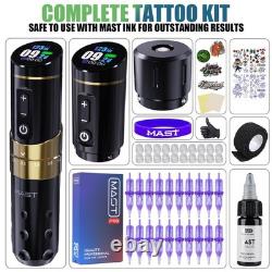 Mast Flip3 Tattoo Gun Kit Wireless Machine 7 Strokes Length Coreless Motor Pr