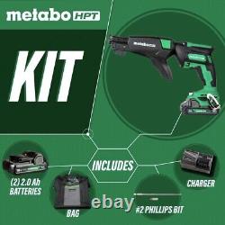 Metabo HPT W18DAQBM MultiVolt 18V BL Li-Ion Drywall Screw Gun Kit (2) 2 Ah New