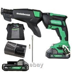 Metabo HPT W18DAQBM MultiVolt 18V BL Li-Ion Drywall Screw Gun Kit (2) 2 Ah New