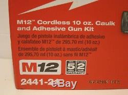 Milwaukee 2441-21 M12 12V 10-Ounce Caulk & Adhesive Gun KIT WithBATT&CHARGER NISB