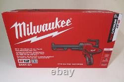 Milwaukee 2441-21 M12 12V 10 oz Caulk and Adhesive Gun Kit NEW