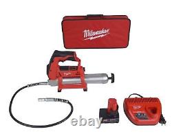 Milwaukee 2446-21XC 12V Cordless Grease Gun Kit with Battery, Charger and Bag
