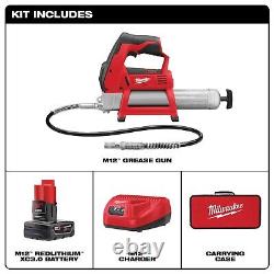 Milwaukee 2446-21XC M12 Cordless 14-Inch Grease Gun Kit (Charger + 3.0 Ah) NEW