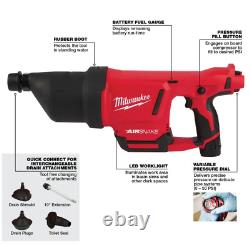 Milwaukee 2572B-21 M12 12V Airsnake Drain Cleaning Air Gun Kit w\XC 4.0 Battery