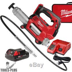 Milwaukee 2646-21CT 18 Volt Li-Ion Cordless 2-Speed Grease Gun Kit 10,000PSI New