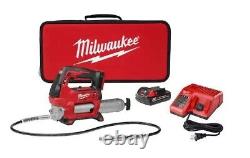 Milwaukee 2646-22CT M18 2 Speed Grease Gun Kit With 2 Batteries and Charger