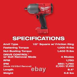 Milwaukee 2767-22GR M18 FUEL 18V High Tourque Impact Wrench / Grease Gun Kit