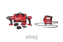 Milwaukee 2988-22R M18 Fuel 3/8 & 1/2 Hi-Torque Impact Wrench Kit withGrease Gun