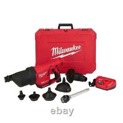 Milwaukee Cordless Drain Cleaning Airsnake Air Gun Kit 12-Volt Battery Toilet