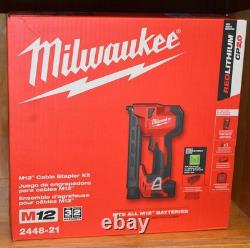 Milwaukee M12 2448-20 Staple Gun Kit Red, New in Box, Free Shipping