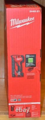 Milwaukee M12 2448-20 Staple Gun Kit Red, New in Box, Free Shipping