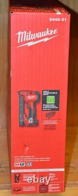 Milwaukee M12 2448-20 Staple Gun Kit Red, New in Box, Free Shipping