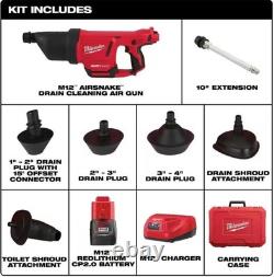 Milwaukee M12 AIRSNAKE Drain Cleaning Air Gun Kit