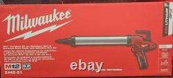 Milwaukee M12 Adhesive and Caulk Gun Kit Aluminum Barrel 12V 20 OZ 2442-21 New