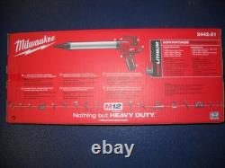 Milwaukee M12 Adhesive and Caulk Gun Kit Aluminum Barrel 12V 20 OZ 2442-21 New