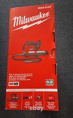 Milwaukee M18 2-Speed Grease Gun Kit Model 2646-21CT Brand New