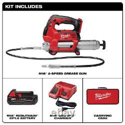 Milwaukee M18 Cordless Grease Gun Kit, 18V, 10,000 PSI, 1 Battery, Model#