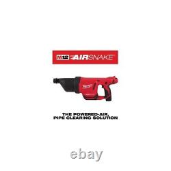Milwaukee Tool 2572B-21 M12 Airsnake Drain Cleaning Air Gun Kit