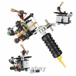 NEW Complete Tattoo Kit 2 PRO MACHINE Guns 20 Color Ink Power Supply Tattoo Love