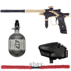 NEW DP FUSION ELITE COMPETITION PAINTBALL GUN KIT BLACK/GOLD With 48/4500 BOTTLE