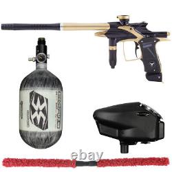 NEW DP FUSION ELITE COMPETITION PAINTBALL GUN KIT BLACK/GOLD With 68/4500 BOTTLE