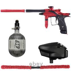 NEW DP FUSION ELITE COMPETITION PAINTBALL GUN KIT RED/BLACK With 48/4500 BOTTLE