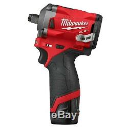 NEW Milwaukee 2555-22 M12 FUEL 1/2 Drive Stubby Impact Gun Wrench Kit 1/2 Inch