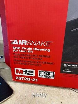 NEW Milwaukee Drain Snake Air Gun Kit 12V Cordless with Battery/Toilet Attachment