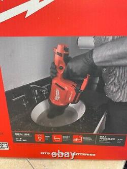 NEW Milwaukee Drain Snake Air Gun Kit 12V Cordless with Battery/Toilet Attachment