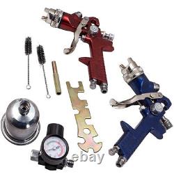 New HVLP Aluminum Air Spray Gun Kit Auto Paint Car Primer Detail Basecoat WithCase