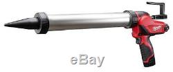 New Milwaukee 2442-21 M12 12 Volt 20 Oz Aluminum Sausage Style Caulk Gun Kit