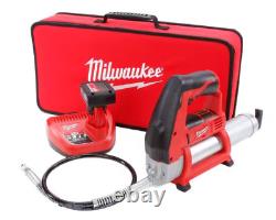 New Milwaukee 2446-21XC M12 Cordless Grease Gun Kit