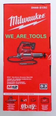 New Milwaukee KIT 2446-21XC M12 Volt Genuine Cordless Grease Gun Battery Charger