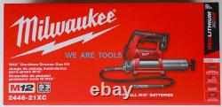 New Milwaukee KIT 2446-21XC M12 Volt Genuine Cordless Grease Gun Battery Charger