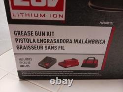 New Porter Cable PCCGG001D1 20V MAX Grease Gun Kit battery changer & tote