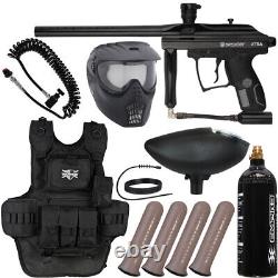 New Spyder Xtra Heavy Gunner Paintball Gun Package Kit Black