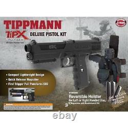 New Tippmann TiPX. 68 Cal Caliber Paintball Deluxe Pistol Gun Marker Kit Black