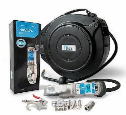 PCL ACCURA Tyre Inflator + 15M Retractable air hose + duster gun, 7 fittings kit