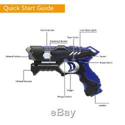 Pack of 4 Small Laser Gun Kit with 4 Vests (Red / Blue / Green / Orange)