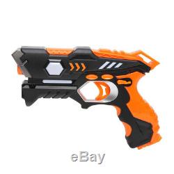 Pack of 4 Small Laser Gun Kit with 4 Vests (Red / Blue / Green / Orange)
