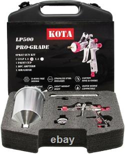 Paint Spray Gun Kit KOTA Nozzle with Aluminum Cup Fits LVLP 1.3mm 1.4mm