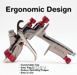 Paint Spray Gun Kit KOTA Nozzle with Aluminum Cup Fits LVLP 1.3mm 1.4mm