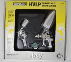 Performax HVLP Gravity Feed Spray Gun Kit 207-4736 Large + Small Gun + Regulator
