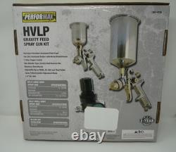 Performax HVLP Gravity Feed Spray Gun Kit 207-4736 Large + Small Gun + Regulator