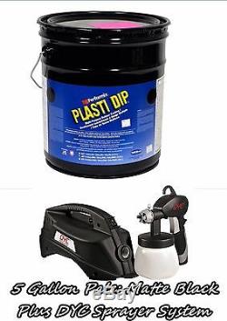 Plasti Dip Matte Black 5 Gallon Pale Bucket DYC DipSpayer System Spayer Gun Kit