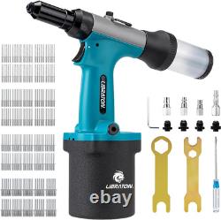 Pneumatic Rivet Gun Kit, Heavy Duty Air Riveter Tool 3/32, 1/8, 5/32, 3/16 w
