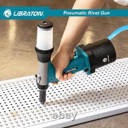 Pneumatic Rivet Gun Kit, Heavy Duty Air Riveter Tool 3/32, 1/8, 5/32, 3/16 w