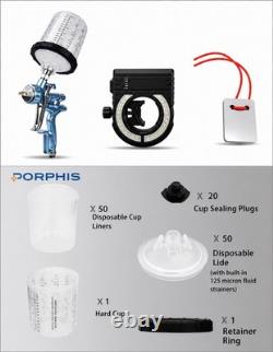 Porphis Automotive Paint Gun Kit, PRD-815 1.3 Tip, LED Paint Gun Light