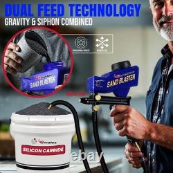 Portable Sand Blaster Gun Kit for Rust Removal & Glass Etching Requires 150PSI